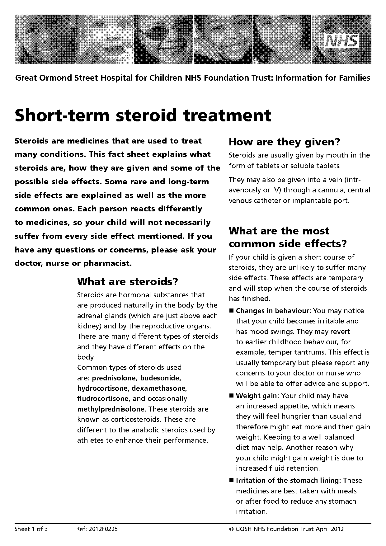 prednisolone side effects short term